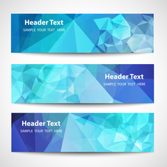 Fototapeta premium Set of label banner polygon background colorful pattern triangle geometric with space for text and message modern artwork design , vector