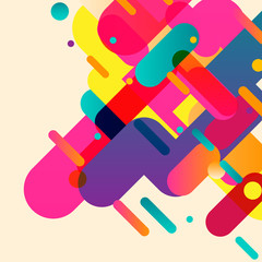 Rounded abstract colorful shapes. Vector background