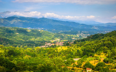 Summer panorama of Apennines mountains, Italy