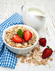 Muesli with strawberries
