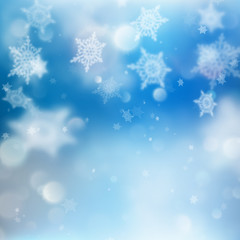 Holidays Lights on blue background bokeh effect. EPS 10 vector