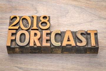 2018 forecast in letterpress wood type