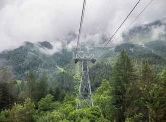 Obraz premium The funicular tower in mountains of Tyrol, Austria