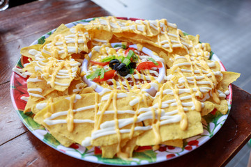 Nachos with salsa sauce