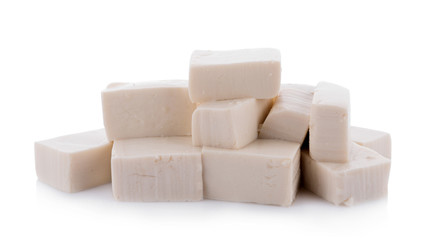 Tofu isolated on white background