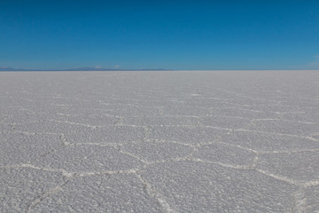 Fototapeta na wymiar Nice view of Salar Uyuni salt flats in Bolivia