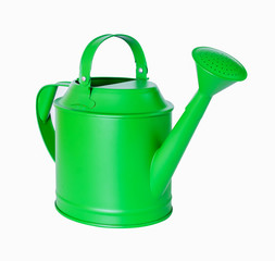 green watering can. It is isolated on a white background © byjeng