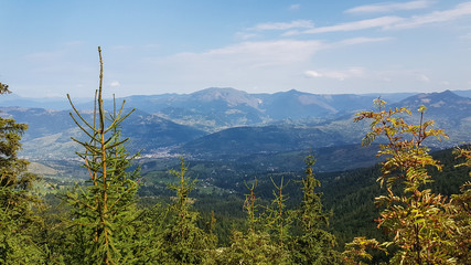 Fototapeta premium View on the Maramures mountains from the Rodna mountains