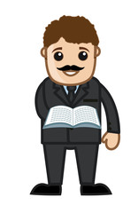 Businessman Presenting a Book