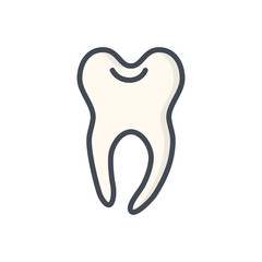 dentist line icon baby tooth