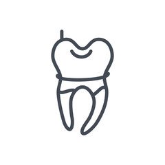 dentist line icon baby tooth