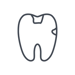 dentist line icon tooth teeth caries