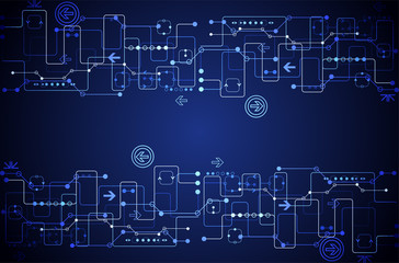 Abstract technology circuit board. Communication concept