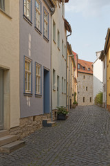 Erfurt, Germany - alley in an old town with colorful houses