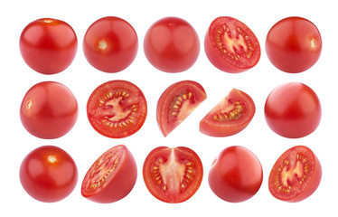 Cherry tomato isolated on white background. Collection