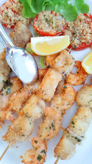 fish skewers with shrimp and swordfish baked in the oven