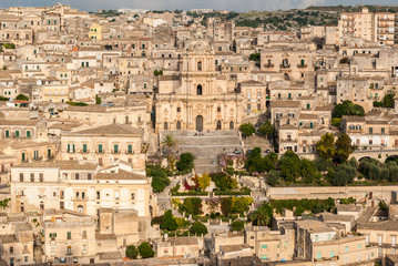 Panoramic view of Modica, with the cathedral of San Giorgio