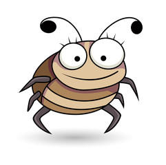 Small Cartoon Bug - handmade clip-art vector