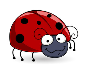 Lady Bug Vector Character - handmade clip-art vector