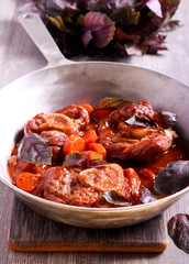 Osso buco (braised veal shank) with vegetables