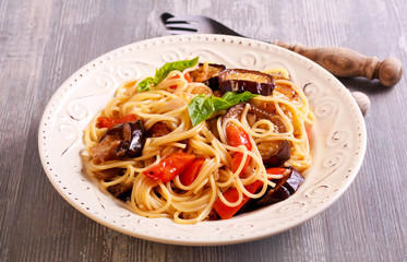 Vegetable (aubergine, courgette, pepper)  pasta