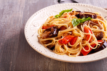 Vegetable (aubergine, courgette, pepper)  pasta