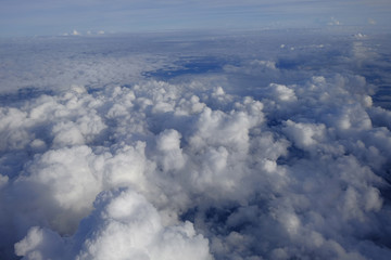 Naklejka premium Flying above the clouds, Soft focus