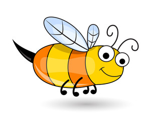 Cute Honeybee - handmade clip-art vector