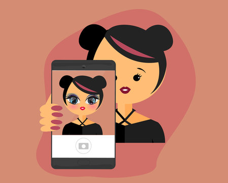 girl using photo filter