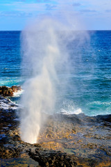 Fototapeta na wymiar Hawaii Kauai spouting horn blowhole