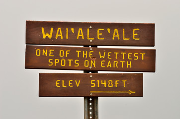 Hawaii Kauai Waialeale sign