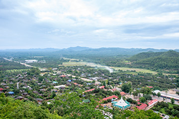 Fototapeta na wymiar City view at temple in Lamphun, Thailand.