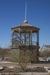 Band stand in the town square of the derelict nitrate mining town of Chacabuco in the Atacama...