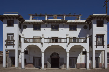 Theatre in the derelict nitrate mining town of Chacabuco in the Atacama Desert of northern Chile