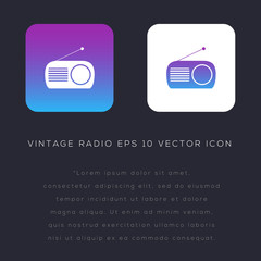Retro radio icon design on modern flat backgro
