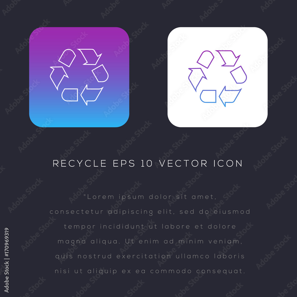 Sticker recycle icon design on modern flat backgro