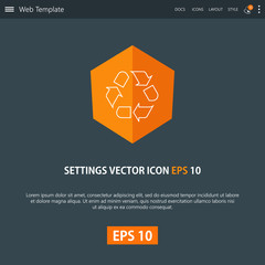 Fototapeta premium Recycle icon design on modern flat backgro