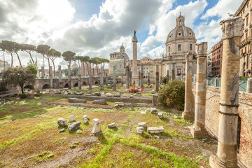 The Basilica Ulpia, Foro di Traiano, Trajan's Forum, in Rome, Lazio, Italy.