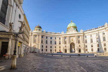 Fototapeta na wymiar Vienna city skyline at Michaelerplatz and Hofburg Palace, Vienna, Austria