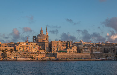 Fototapeta na wymiar Sunset in Valletta Malta
