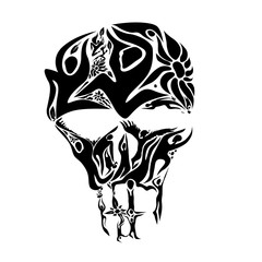 Abstract Skull Artwork, formed buy people and flowers (Vector art)