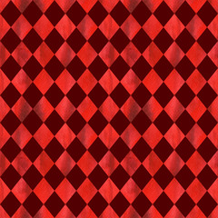 Watercolor red ruby rhombus geometric seamless pattern texture background