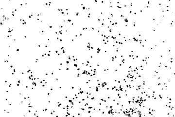 Black grainy textured and isolated on white background glitter and sprinkles. Distress overlay of sugar and salt. Grunge design elements. Vector.