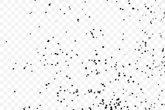 Grunge black and transparent dirty texture template. Messy dust overlay distress background. Abstract dotted effect of noise, grain, sand, old scratch stock visual. Vector.