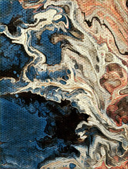 Abstract acrylic flat painting with cell on canvas