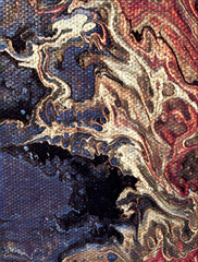 Fototapeta premium Abstract acrylic flat painting with cell on canvas