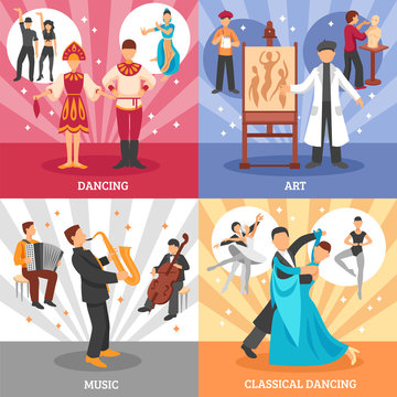  Artist People Concept Icons Set 