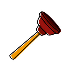 cup plunger bathroom icon vector illustration graphic design