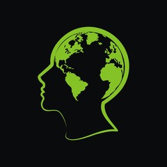 Голова человека и карта