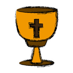 catholic cross chalice icon vector illustration graphic design